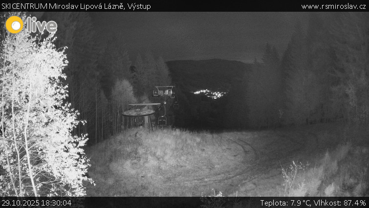 SKICENTRUM Miroslav Lipová Lázně - Výstupní stanice lanové dráhy - 29.10.2025 v 18:30 SKICENTRUM Miroslav Lipová Lázně - Výstupní stanice lanové dráhy - 29.10.2025 v 18:30
