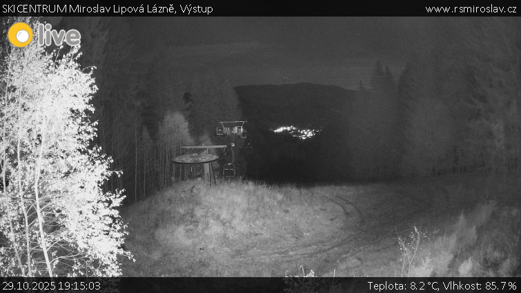 SKICENTRUM Miroslav Lipová Lázně - Výstupní stanice lanové dráhy - 29.10.2025 v 19:15 SKICENTRUM Miroslav Lipová Lázně - Výstupní stanice lanové dráhy - 29.10.2025 v 19:15
