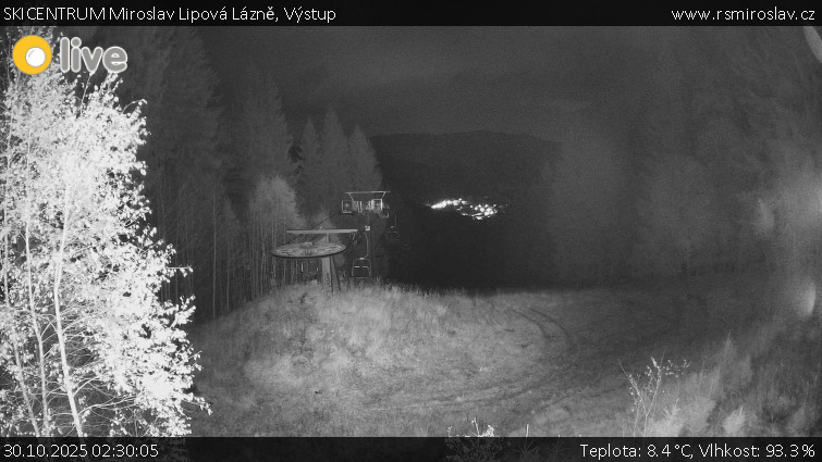 SKICENTRUM Miroslav Lipová Lázně - Výstupní stanice lanové dráhy - 30.10.2025 v 02:30 SKICENTRUM Miroslav Lipová Lázně - Výstupní stanice lanové dráhy - 30.10.2025 v 02:30