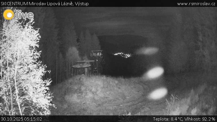 SKICENTRUM Miroslav Lipová Lázně - Výstupní stanice lanové dráhy - 30.10.2025 v 05:15 SKICENTRUM Miroslav Lipová Lázně - Výstupní stanice lanové dráhy - 30.10.2025 v 05:15