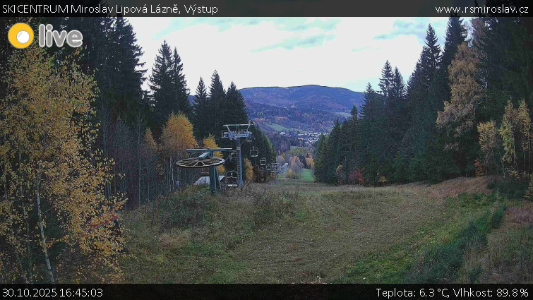 SKICENTRUM Miroslav Lipová Lázně - Výstupní stanice lanové dráhy - 30.10.2025 v 16:45 SKICENTRUM Miroslav Lipová Lázně - Výstupní stanice lanové dráhy - 30.10.2025 v 16:45