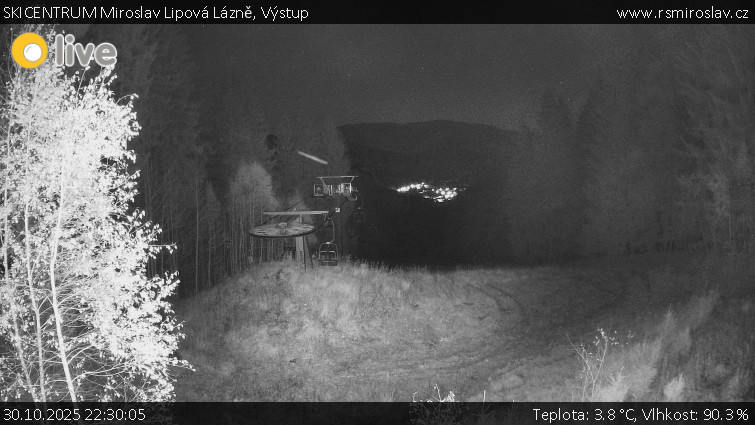 SKICENTRUM Miroslav Lipová Lázně - Výstupní stanice lanové dráhy - 30.10.2025 v 22:30 SKICENTRUM Miroslav Lipová Lázně - Výstupní stanice lanové dráhy - 30.10.2025 v 22:30
