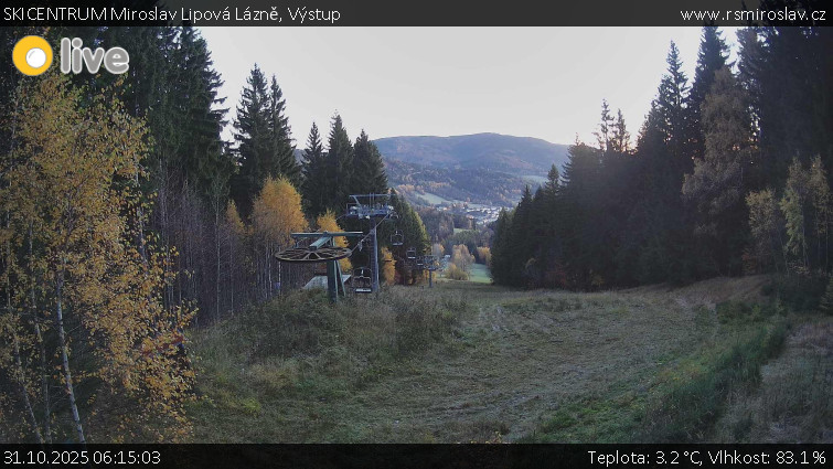 SKICENTRUM Miroslav Lipová Lázně - Výstupní stanice lanové dráhy - 31.10.2025 v 06:15 SKICENTRUM Miroslav Lipová Lázně - Výstupní stanice lanové dráhy - 31.10.2025 v 06:15
