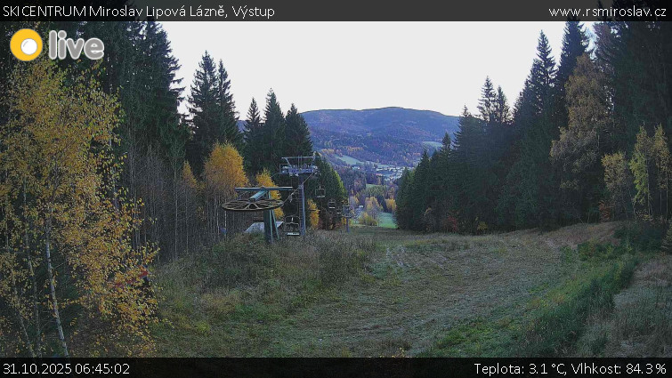 SKICENTRUM Miroslav Lipová Lázně - Výstupní stanice lanové dráhy - 31.10.2025 v 06:45 SKICENTRUM Miroslav Lipová Lázně - Výstupní stanice lanové dráhy - 31.10.2025 v 06:45