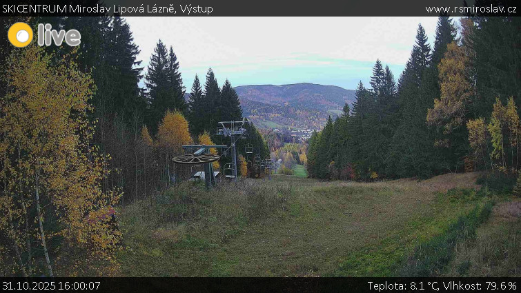SKICENTRUM Miroslav Lipová Lázně - Výstupní stanice lanové dráhy - 31.10.2025 v 16:00 SKICENTRUM Miroslav Lipová Lázně - Výstupní stanice lanové dráhy - 31.10.2025 v 16:00