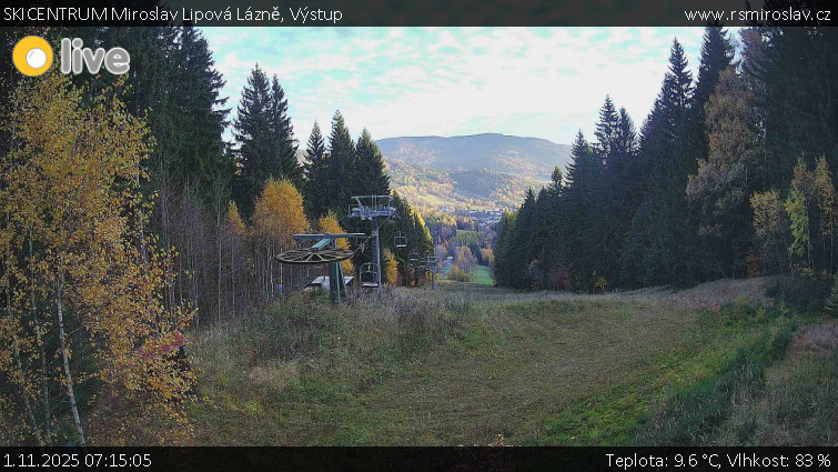 SKICENTRUM Miroslav Lipová Lázně - Výstupní stanice lanové dráhy - 1.11.2025 v 07:15 SKICENTRUM Miroslav Lipová Lázně - Výstupní stanice lanové dráhy - 1.11.2025 v 07:15