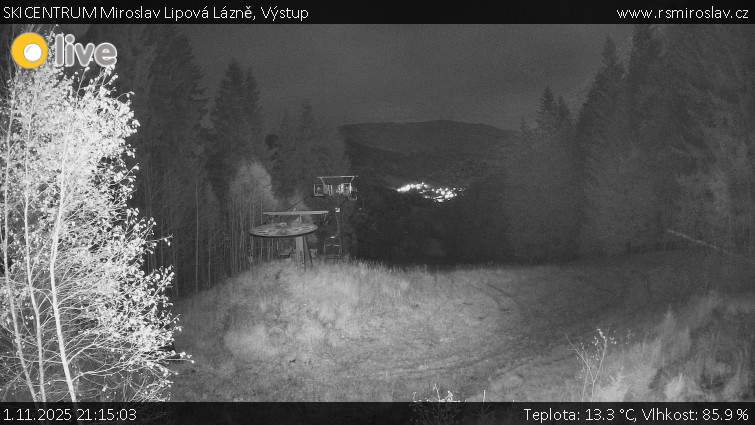 SKICENTRUM Miroslav Lipová Lázně - Výstupní stanice lanové dráhy - 1.11.2025 v 21:15 SKICENTRUM Miroslav Lipová Lázně - Výstupní stanice lanové dráhy - 1.11.2025 v 21:15