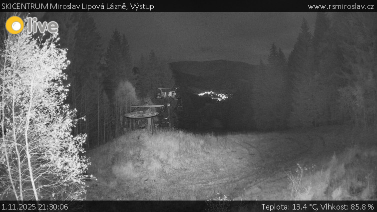 SKICENTRUM Miroslav Lipová Lázně - Výstupní stanice lanové dráhy - 1.11.2025 v 21:30 SKICENTRUM Miroslav Lipová Lázně - Výstupní stanice lanové dráhy - 1.11.2025 v 21:30