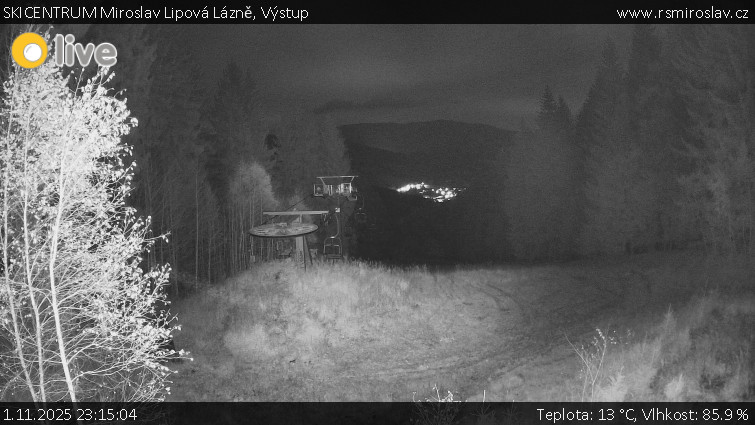 SKICENTRUM Miroslav Lipová Lázně - Výstupní stanice lanové dráhy - 1.11.2025 v 23:15 SKICENTRUM Miroslav Lipová Lázně - Výstupní stanice lanové dráhy - 1.11.2025 v 23:15