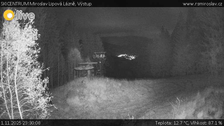SKICENTRUM Miroslav Lipová Lázně - Výstupní stanice lanové dráhy - 1.11.2025 v 23:30 SKICENTRUM Miroslav Lipová Lázně - Výstupní stanice lanové dráhy - 1.11.2025 v 23:30