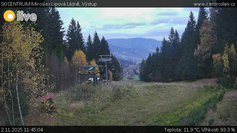 SKICENTRUM Miroslav Lipová Lázně - Výstupní stanice lanové dráhy - 2.11.2025 v 11:45 SKICENTRUM Miroslav Lipová Lázně - Výstupní stanice lanové dráhy - 2.11.2025 v 11:45