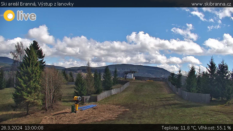Ski areál Branná - Výstup z lanovky - 28.3.2024 v 13:00