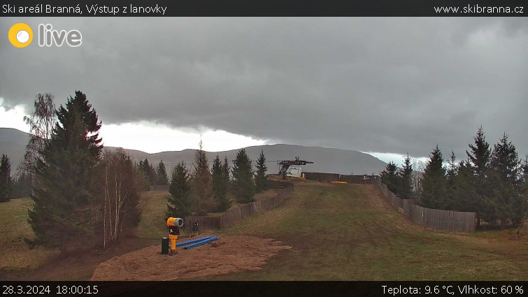 Ski areál Branná - Výstup z lanovky - 28.3.2024 v 18:00