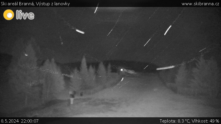 Ski areál Branná - Výstup z lanovky - 8.5.2024 v 22:00
