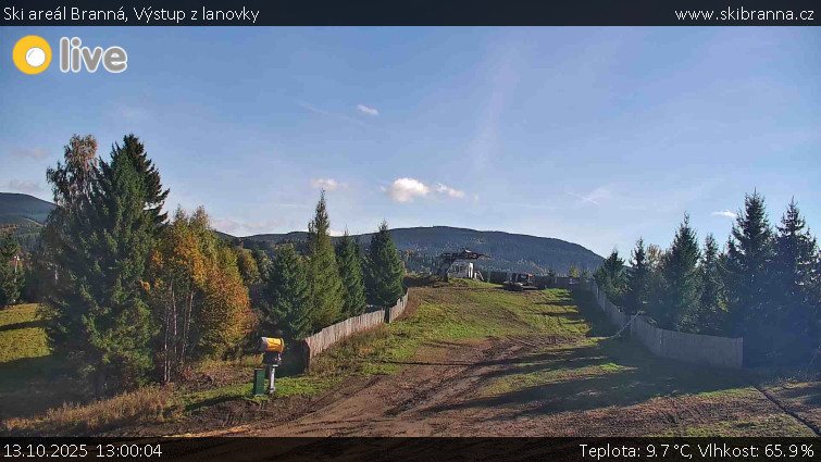 Ski areál Branná - Výstup z lanovky - 13.10.2025 v 13:00 Ski areál Branná - Výstup z lanovky - 13.10.2025 v 13:00