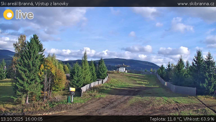 Ski areál Branná - Výstup z lanovky - 13.10.2025 v 16:00 Ski areál Branná - Výstup z lanovky - 13.10.2025 v 16:00