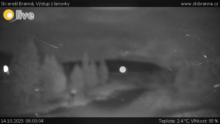 Ski areál Branná - Výstup z lanovky - 14.10.2025 v 06:00 Ski areál Branná - Výstup z lanovky - 14.10.2025 v 06:00