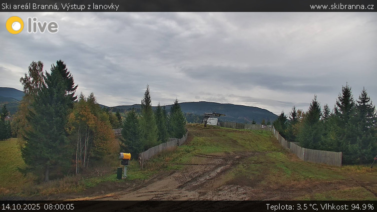 Ski areál Branná - Výstup z lanovky - 14.10.2025 v 08:00 Ski areál Branná - Výstup z lanovky - 14.10.2025 v 08:00