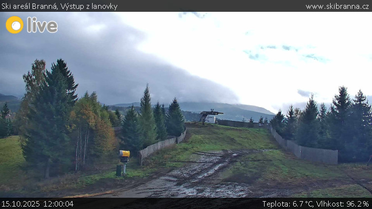 Ski areál Branná - Výstup z lanovky - 15.10.2025 v 12:00 Ski areál Branná - Výstup z lanovky - 15.10.2025 v 12:00