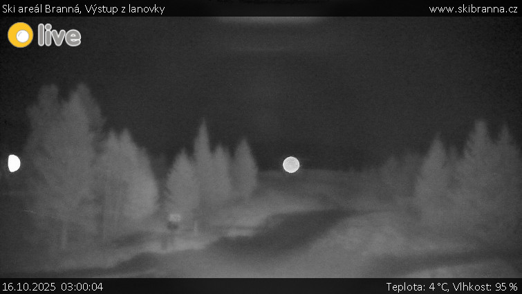 Ski areál Branná - Výstup z lanovky - 16.10.2025 v 03:00 Ski areál Branná - Výstup z lanovky - 16.10.2025 v 03:00