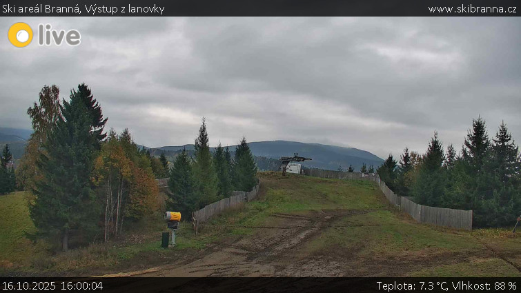 Ski areál Branná - Výstup z lanovky - 16.10.2025 v 16:00 Ski areál Branná - Výstup z lanovky - 16.10.2025 v 16:00