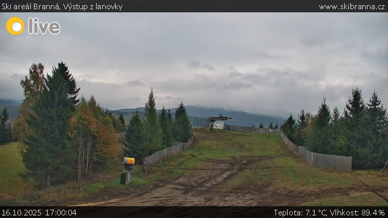 Ski areál Branná - Výstup z lanovky - 16.10.2025 v 17:00 Ski areál Branná - Výstup z lanovky - 16.10.2025 v 17:00