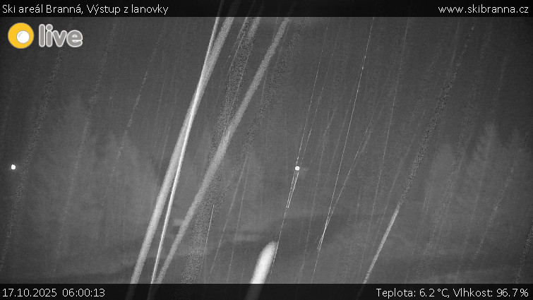 Ski areál Branná - Výstup z lanovky - 17.10.2025 v 06:00 Ski areál Branná - Výstup z lanovky - 17.10.2025 v 06:00