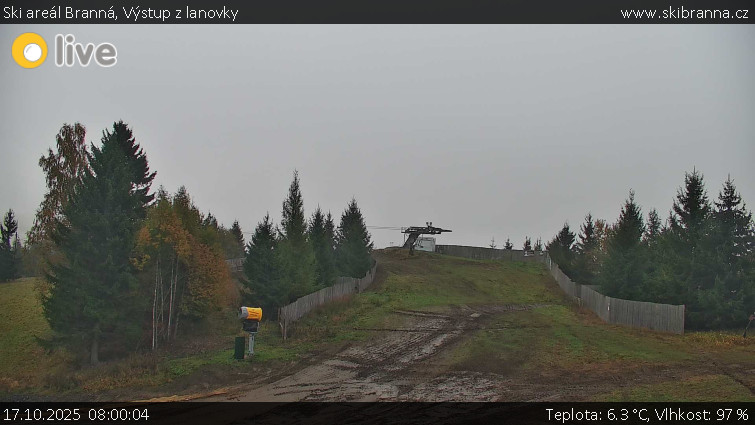 Ski areál Branná - Výstup z lanovky - 17.10.2025 v 08:00 Ski areál Branná - Výstup z lanovky - 17.10.2025 v 08:00