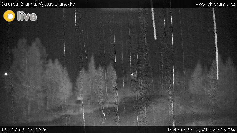 Ski areál Branná - Výstup z lanovky - 18.10.2025 v 05:00 Ski areál Branná - Výstup z lanovky - 18.10.2025 v 05:00