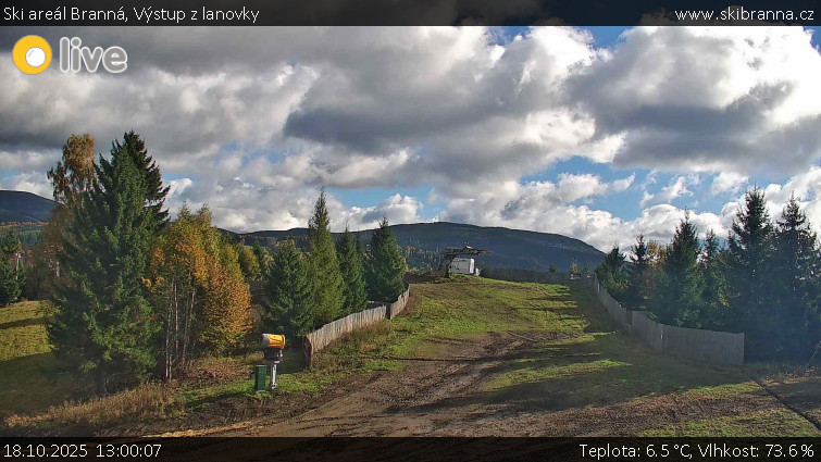 Ski areál Branná - Výstup z lanovky - 18.10.2025 v 13:00 Ski areál Branná - Výstup z lanovky - 18.10.2025 v 13:00