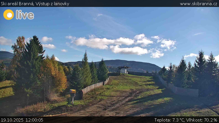 Ski areál Branná - Výstup z lanovky - 19.10.2025 v 12:00 Ski areál Branná - Výstup z lanovky - 19.10.2025 v 12:00