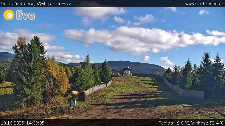 Ski areál Branná - Výstup z lanovky - 19.10.2025 v 14:00 Ski areál Branná - Výstup z lanovky - 19.10.2025 v 14:00