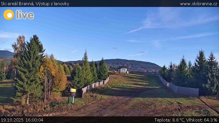 Ski areál Branná - Výstup z lanovky - 19.10.2025 v 16:00 Ski areál Branná - Výstup z lanovky - 19.10.2025 v 16:00