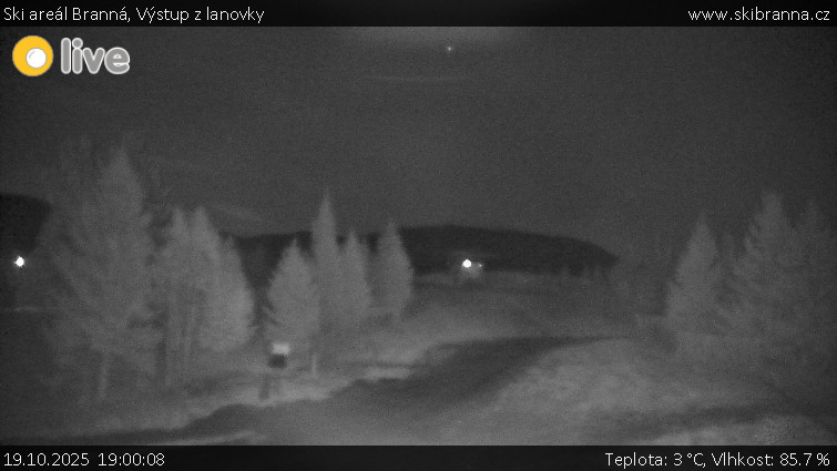 Ski areál Branná - Výstup z lanovky - 19.10.2025 v 19:00 Ski areál Branná - Výstup z lanovky - 19.10.2025 v 19:00