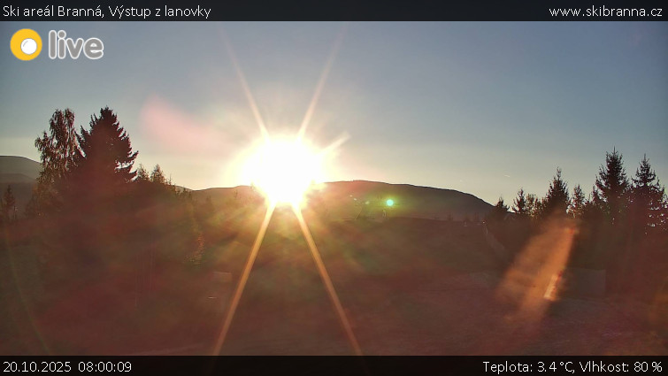 Ski areál Branná - Výstup z lanovky - 20.10.2025 v 08:00 Ski areál Branná - Výstup z lanovky - 20.10.2025 v 08:00
