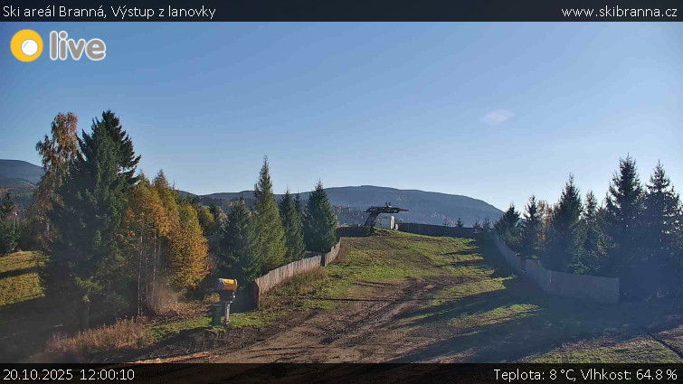 Ski areál Branná - Výstup z lanovky - 20.10.2025 v 12:00 Ski areál Branná - Výstup z lanovky - 20.10.2025 v 12:00