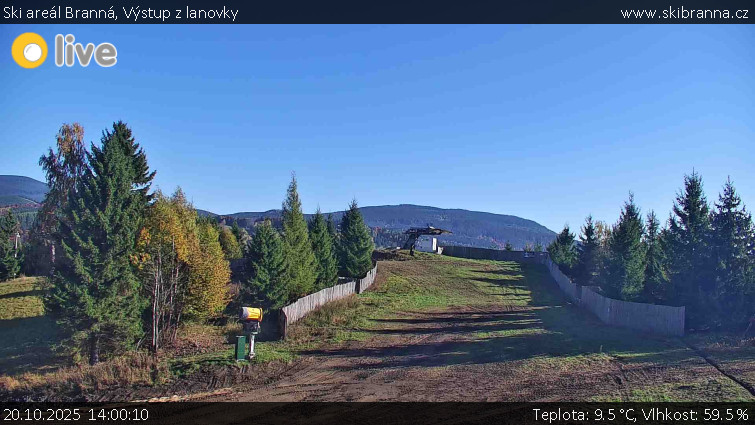 Ski areál Branná - Výstup z lanovky - 20.10.2025 v 14:00 Ski areál Branná - Výstup z lanovky - 20.10.2025 v 14:00