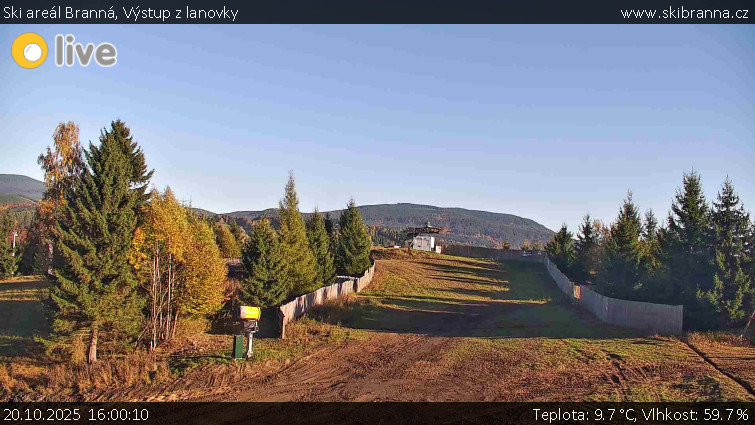 Ski areál Branná - Výstup z lanovky - 20.10.2025 v 16:00 Ski areál Branná - Výstup z lanovky - 20.10.2025 v 16:00