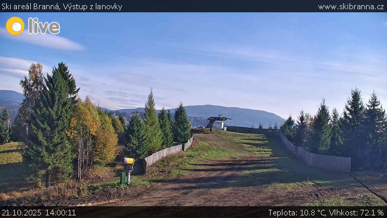 Ski areál Branná - Výstup z lanovky - 21.10.2025 v 14:00 Ski areál Branná - Výstup z lanovky - 21.10.2025 v 14:00