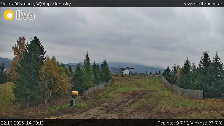 Ski areál Branná - Výstup z lanovky - 22.10.2025 v 14:00 Ski areál Branná - Výstup z lanovky - 22.10.2025 v 14:00