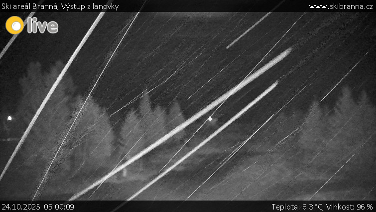 Ski areál Branná - Výstup z lanovky - 24.10.2025 v 03:00 Ski areál Branná - Výstup z lanovky - 24.10.2025 v 03:00