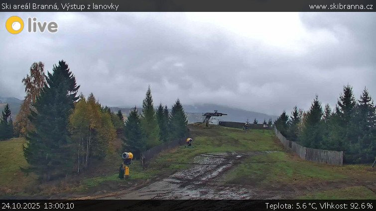 Ski areál Branná - Výstup z lanovky - 24.10.2025 v 13:00 Ski areál Branná - Výstup z lanovky - 24.10.2025 v 13:00