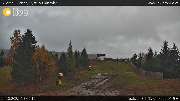 Ski areál Branná - Výstup z lanovky - 24.10.2025 v 18:00 Ski areál Branná - Výstup z lanovky - 24.10.2025 v 18:00