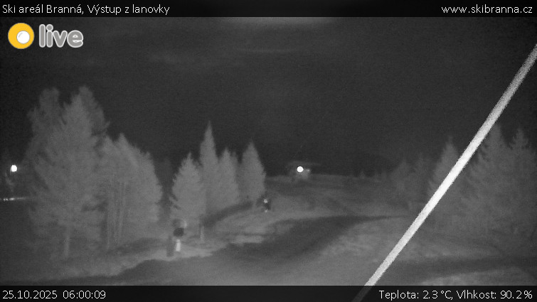 Ski areál Branná - Výstup z lanovky - 25.10.2025 v 06:00 Ski areál Branná - Výstup z lanovky - 25.10.2025 v 06:00