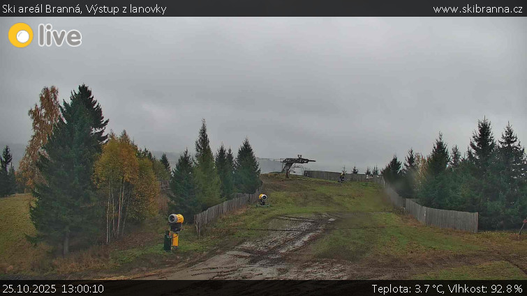 Ski areál Branná - Výstup z lanovky - 25.10.2025 v 13:00 Ski areál Branná - Výstup z lanovky - 25.10.2025 v 13:00
