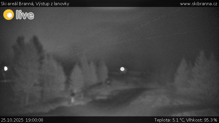 Ski areál Branná - Výstup z lanovky - 25.10.2025 v 19:00 Ski areál Branná - Výstup z lanovky - 25.10.2025 v 19:00