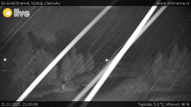 Ski areál Branná - Výstup z lanovky - 25.10.2025 v 21:00 Ski areál Branná - Výstup z lanovky - 25.10.2025 v 21:00
