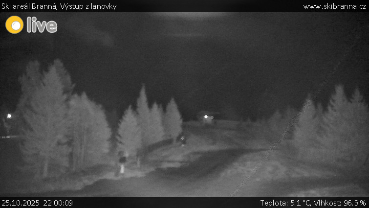 Ski areál Branná - Výstup z lanovky - 25.10.2025 v 22:00 Ski areál Branná - Výstup z lanovky - 25.10.2025 v 22:00