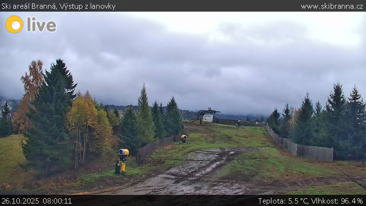 Ski areál Branná - Výstup z lanovky - 26.10.2025 v 08:00 Ski areál Branná - Výstup z lanovky - 26.10.2025 v 08:00
