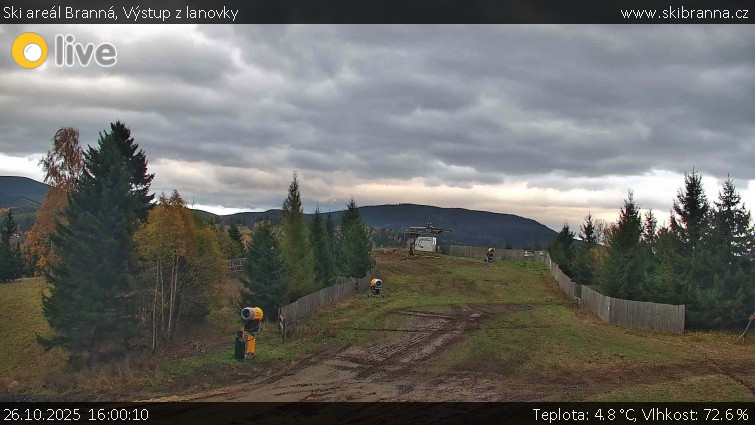 Ski areál Branná - Výstup z lanovky - 26.10.2025 v 16:00 Ski areál Branná - Výstup z lanovky - 26.10.2025 v 16:00